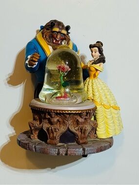Walt Disney's 'Beauty And The Beast' Snow Globe Collectible With Rose